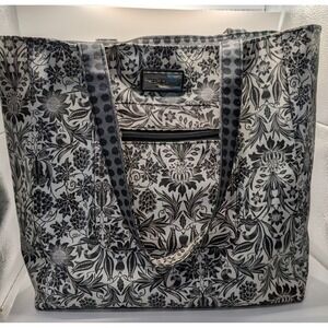 Bella Russo Reversible (2 Bags in 1) Large Tote Bag Floral Poke-A-Dot Print